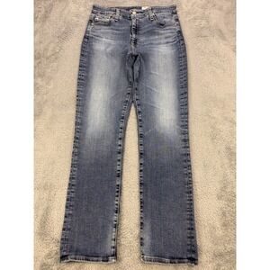 Adriano Goldschmied Jeans Women 30 Blue AG-ED Straight Whiskered Distress Denim